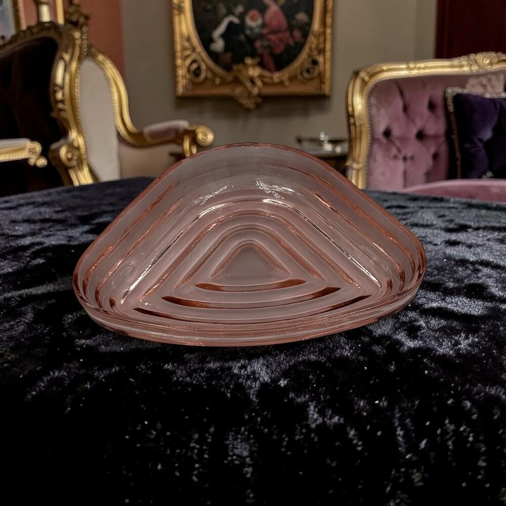 Anchor Hocking Vintage 1930's Depression Glass Triangular Relish/Trinket Dish